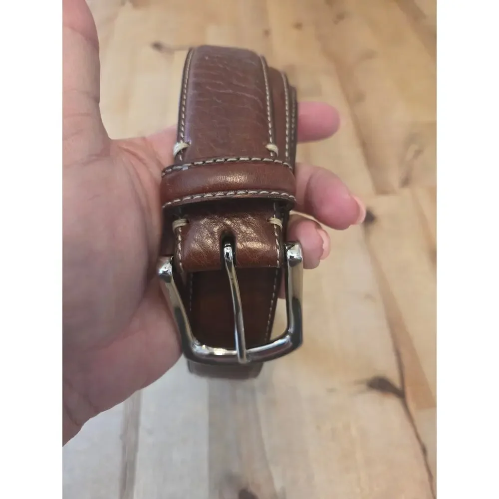 Torino Leather Co. Tumbled Leather Belt Brown Size 44 Model 61551